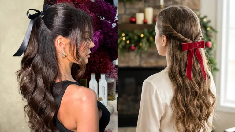 18 Christmas Bow Hairstyles for Cute Holiday Looks