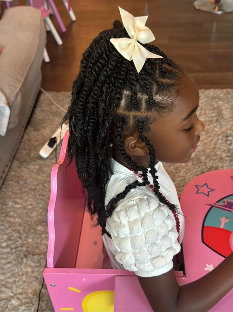 4C Bow Pony Braids