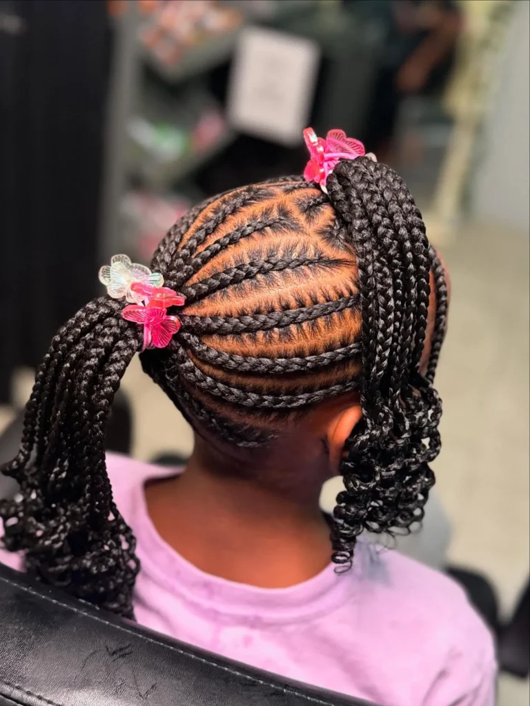 4C Curled Ends Pigtails