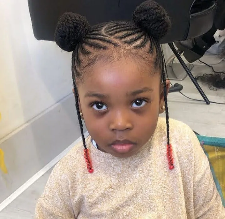 4C Double Puff Braids
