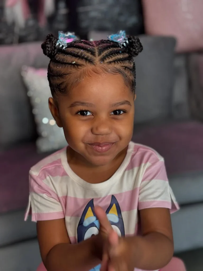 4C Mini Bun Cornrows