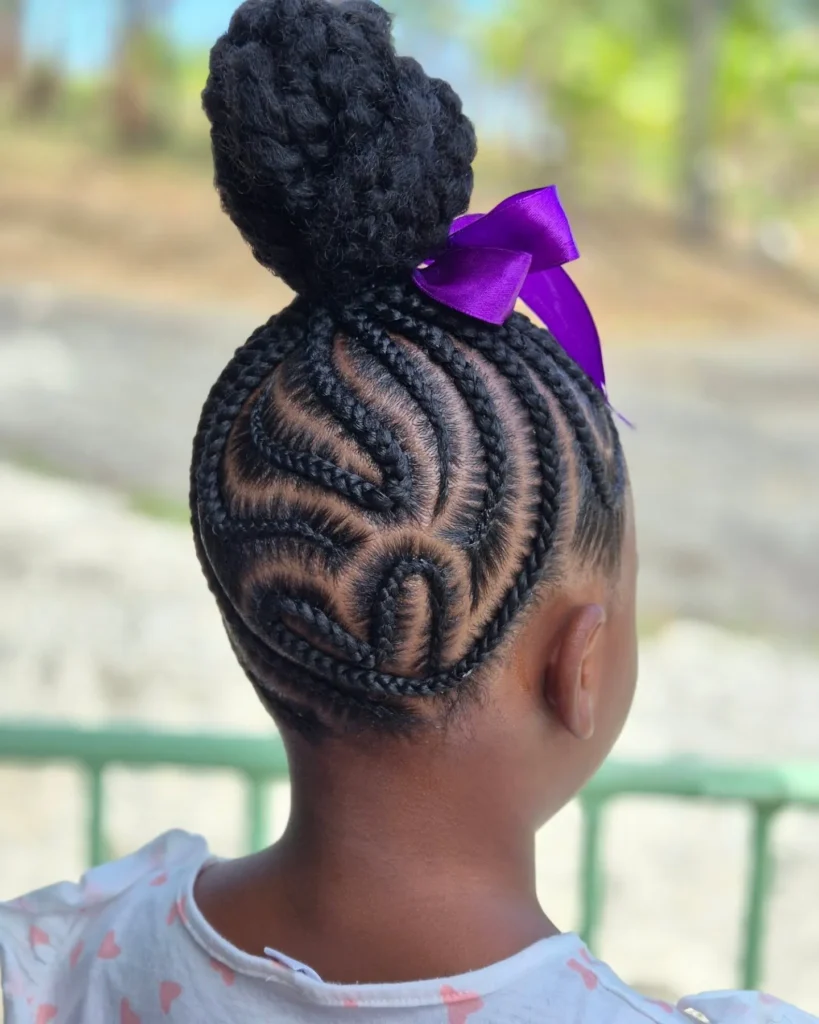 4C Swirl Cornrow Bun