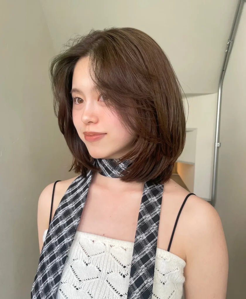 Airy Cocoa Long Bob