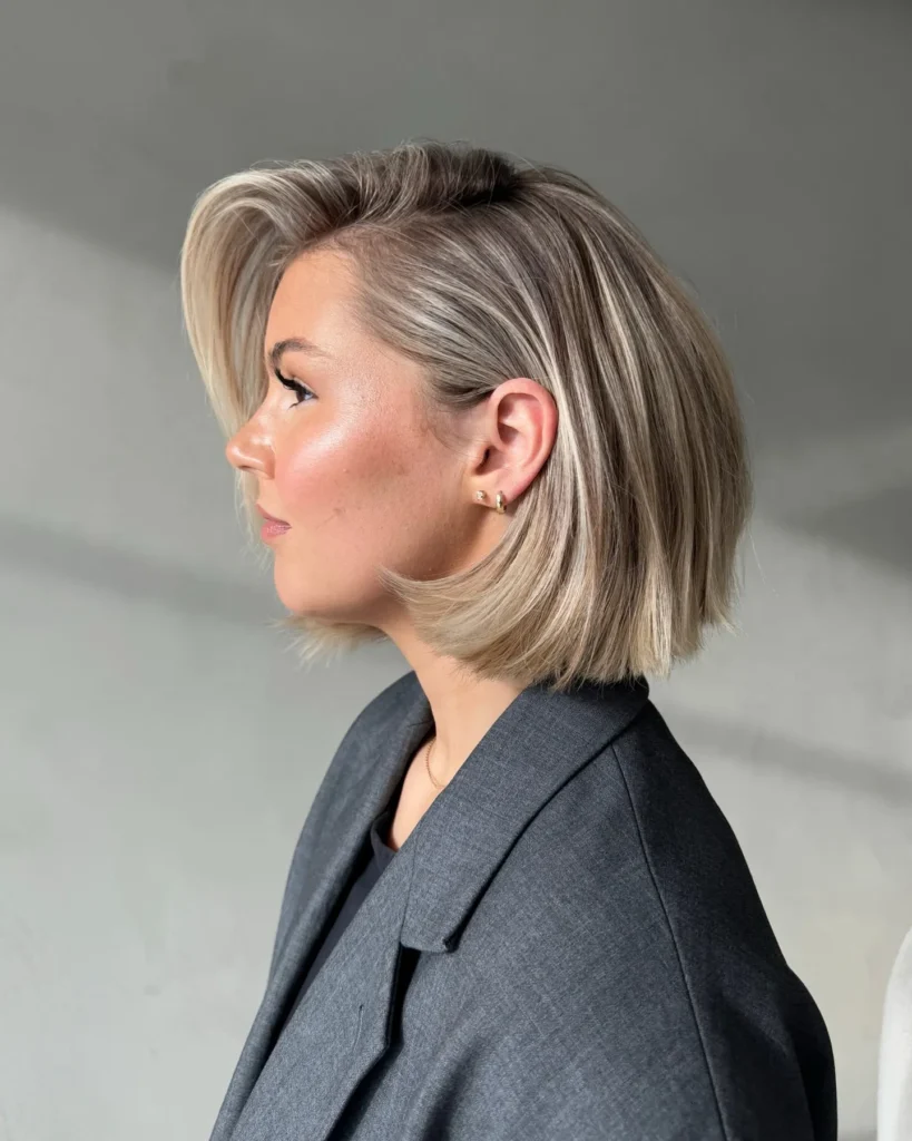 Angled Blonde Blunt Bob
