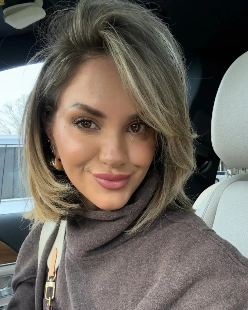 Angled Blonde Layered Bob