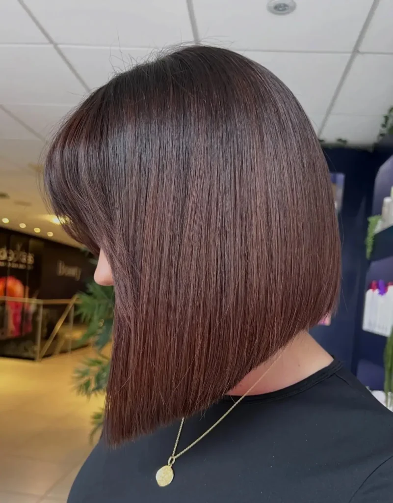 Angled Sleek Straight Bob