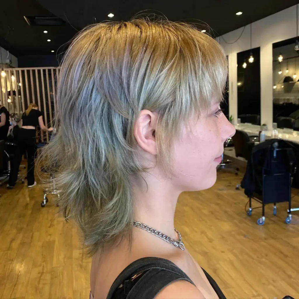Ash Blonde Feathered Wolf Cut