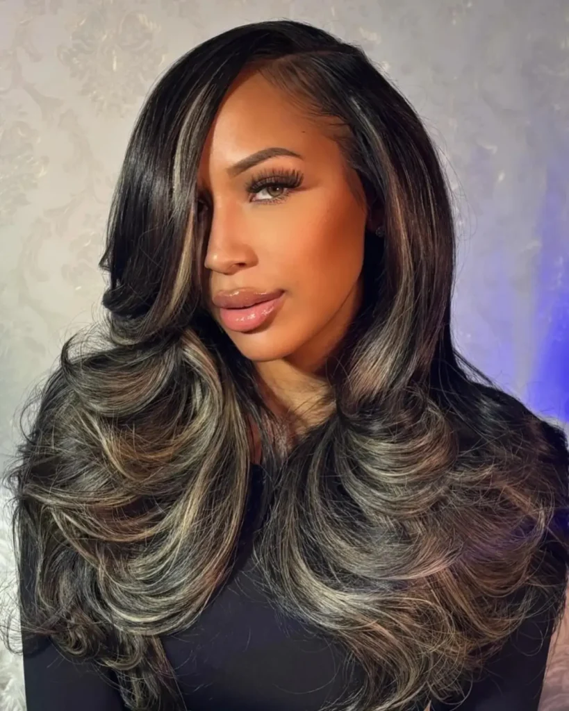 Ash Blonde Layered Volume Weave