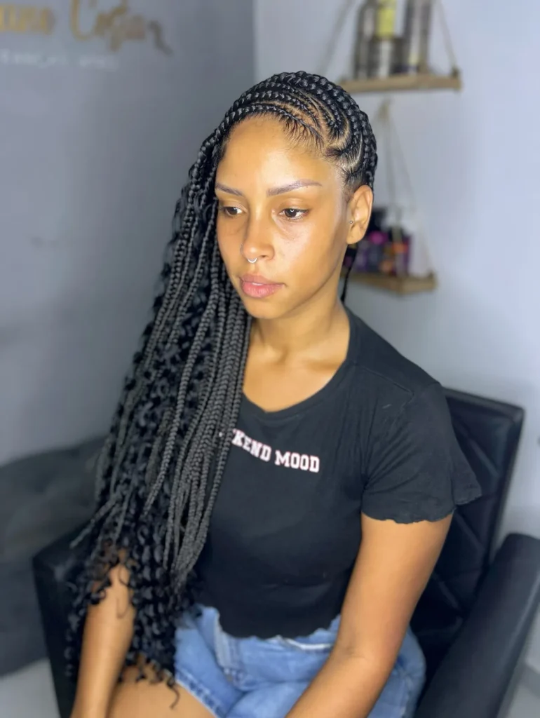 Asymmetric Flow Fulani Braids