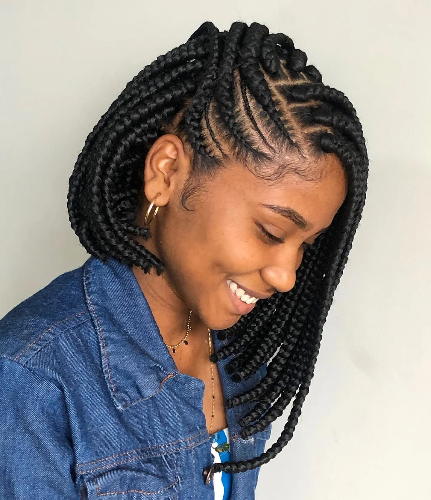 Asymmetrical Chunky Box Braids
