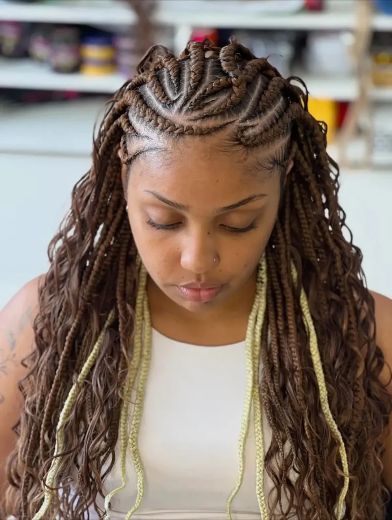 Auburn Curls Fulani Braids