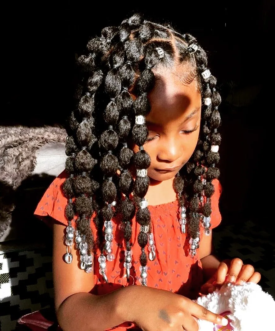Beaded Bubble Braid Cascade