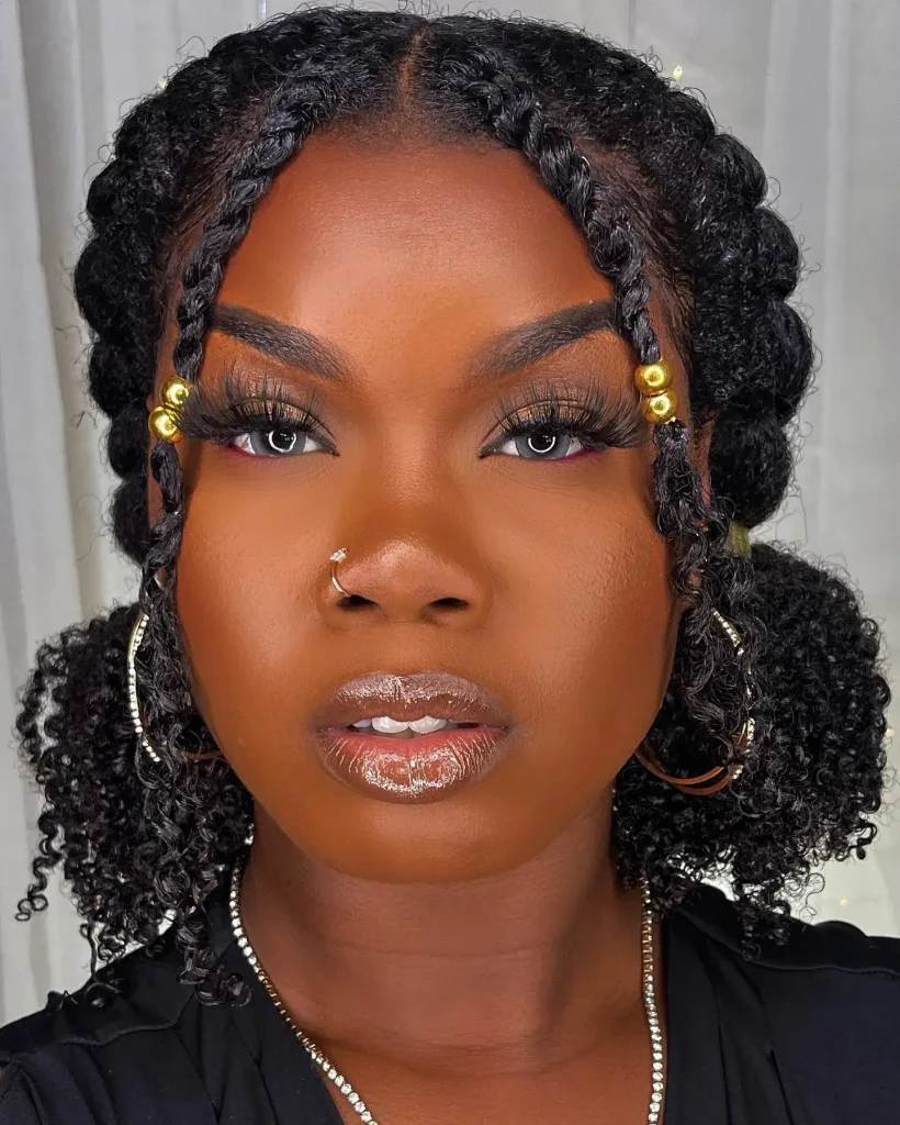 Beaded Face-Framing Puffs
