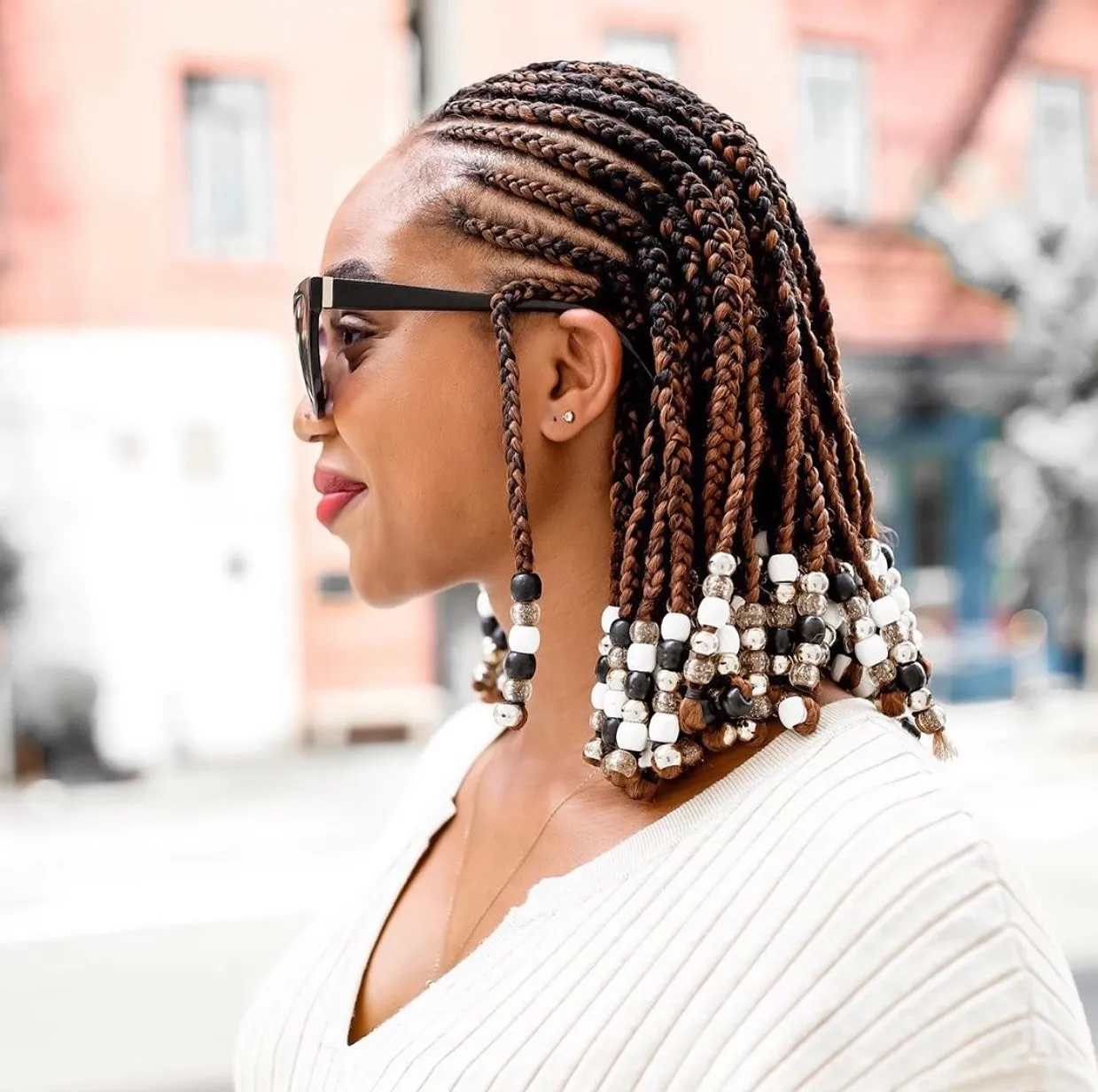 Beaded Honey Blonde Bob Braids
