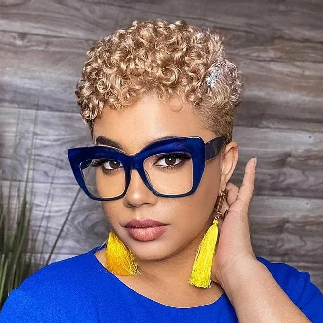 Blonde 4C Pixie Curls