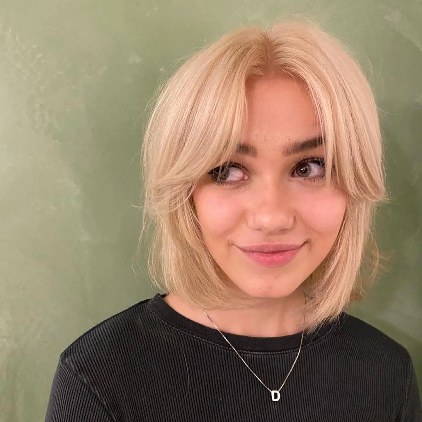 Blonde Curtain Bob Hairstyle