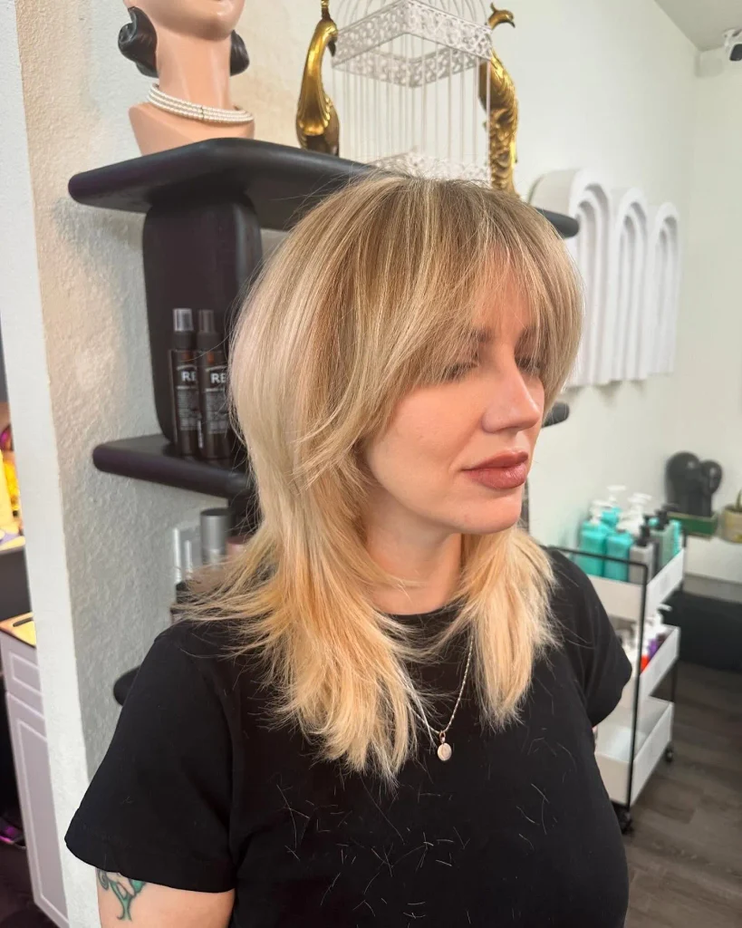 Blonde Feathered Shag Bob