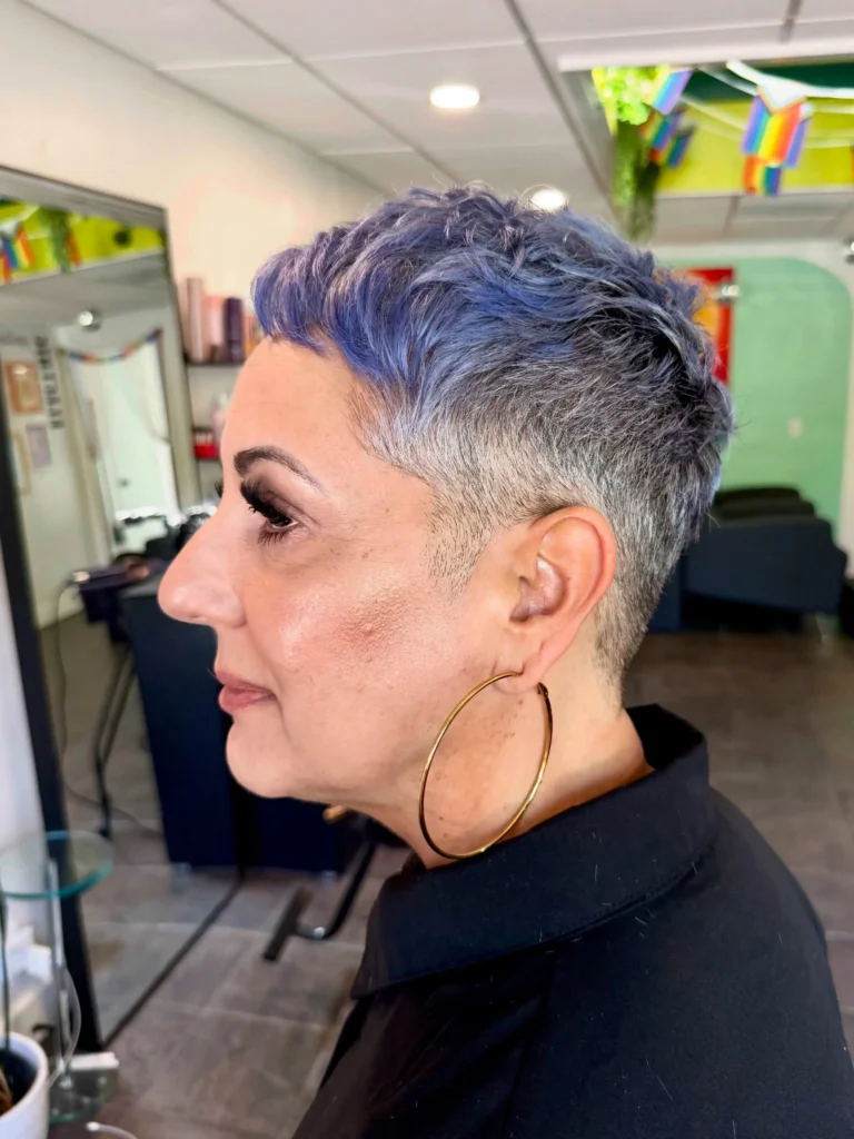 Blue Purple Undercut Pixie