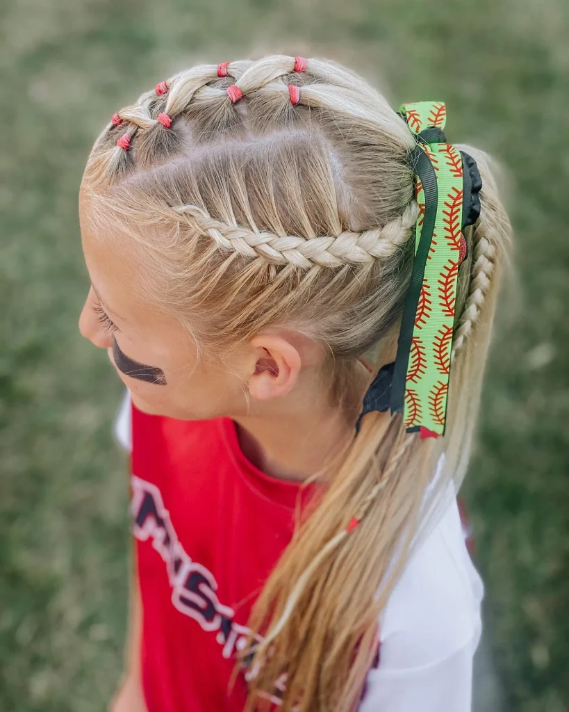 Blue-Tied Bubble Pigtails