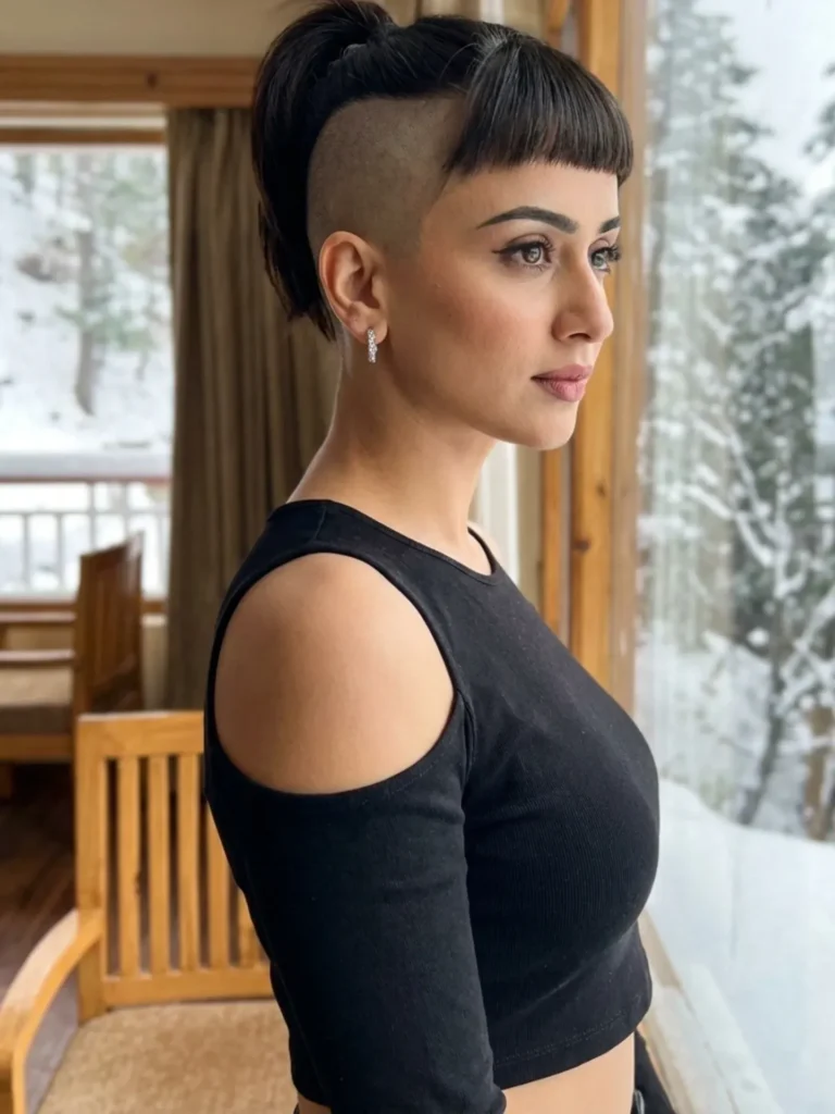 Blunt Fringe Pony Undercut