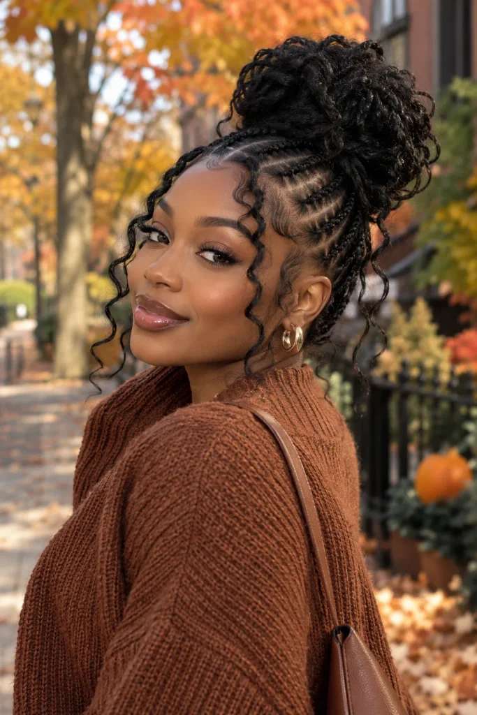 Boho Braided High Bun