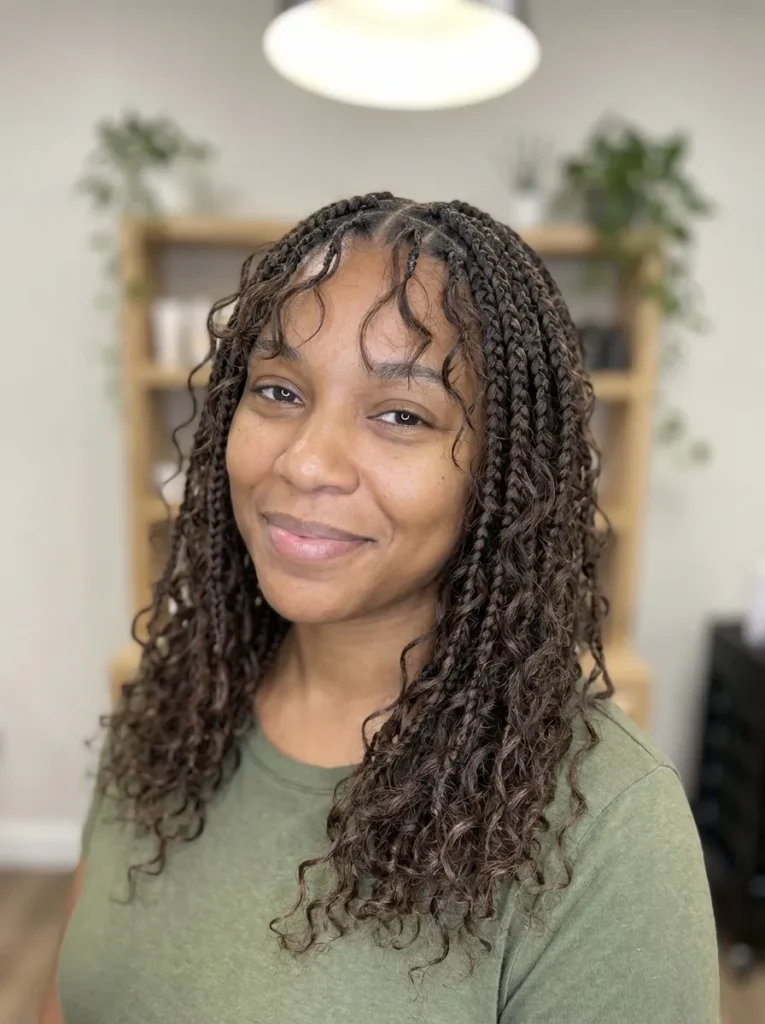 Boho Braids with Bangs