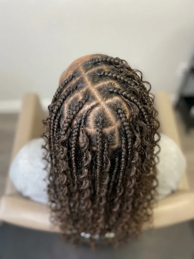 Boho Braids with Scalp Design