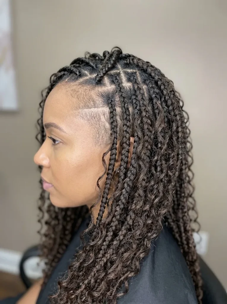 Boho Braids with Undercut