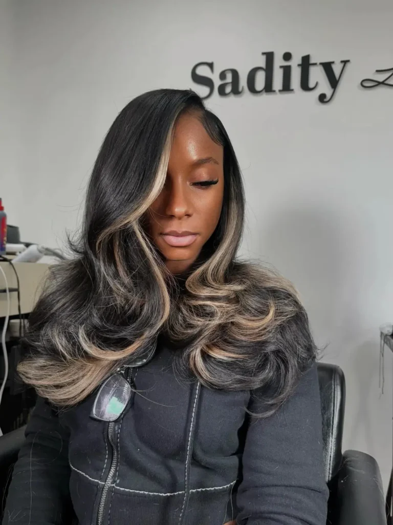 Bold Blonde Money Piece Curls