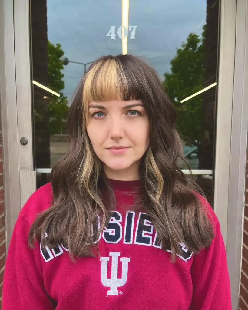 Bold two tone split bangs