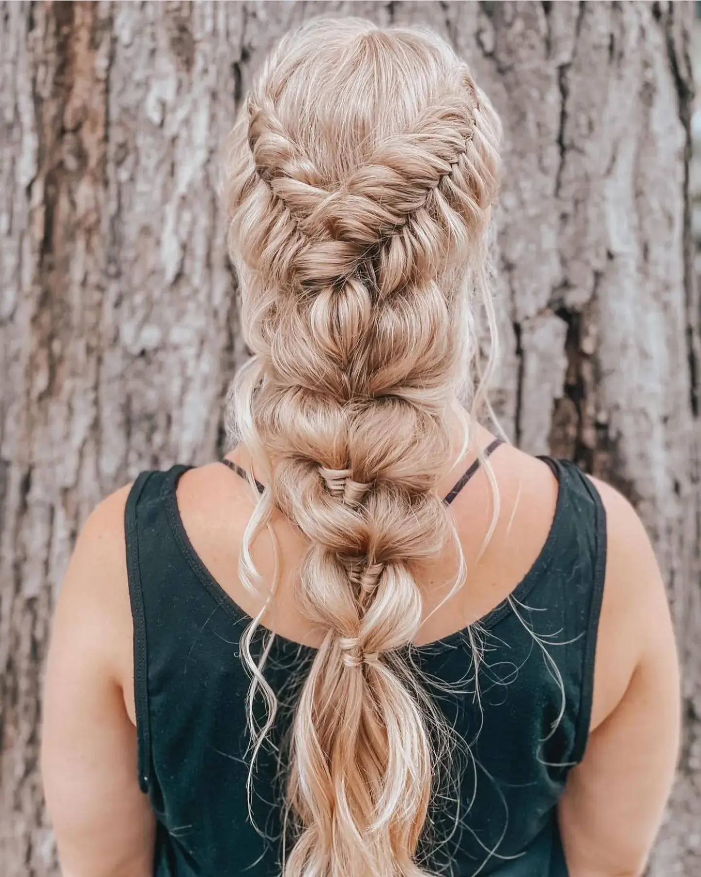 Braided Bubble Ponytail
