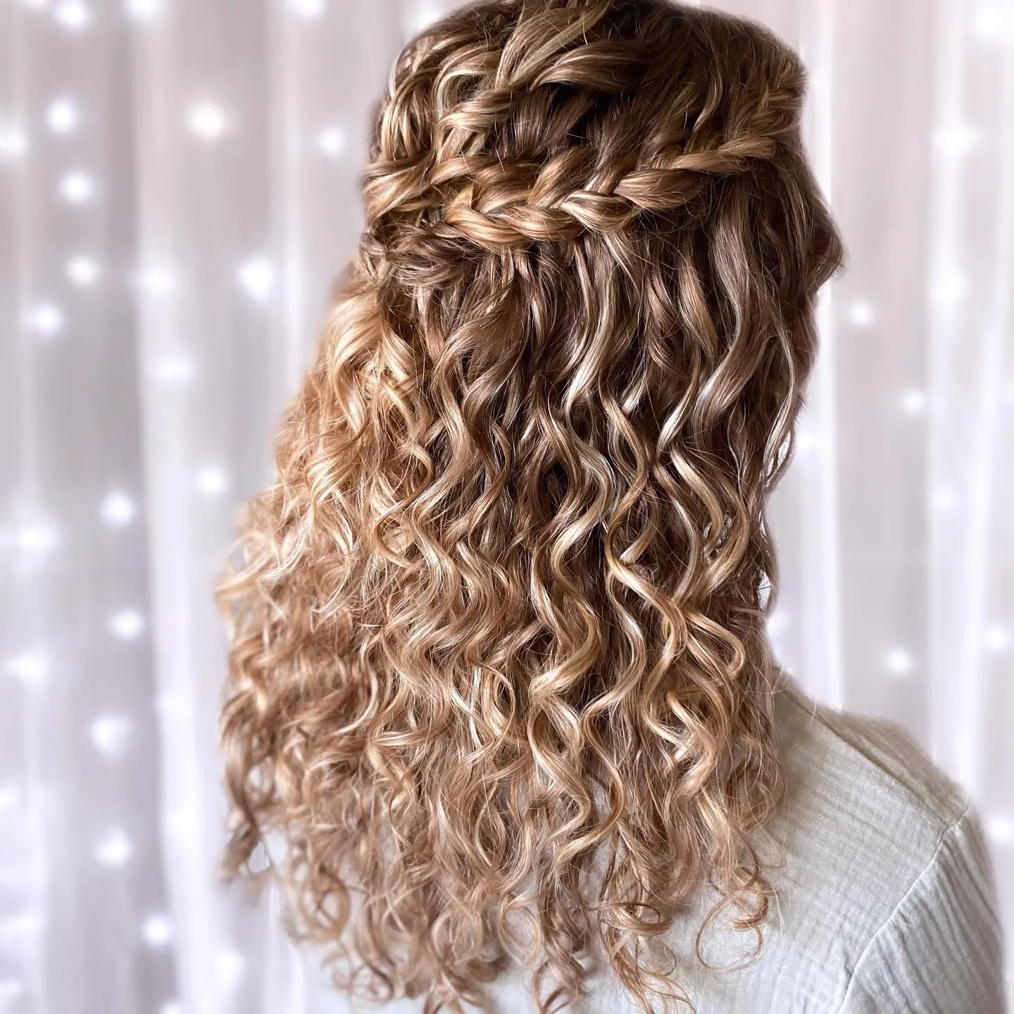 Braided Crown Blonde Curls