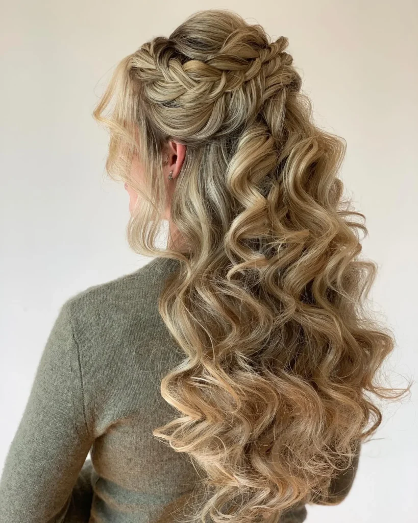 Braided Crown Golden Curl Flow