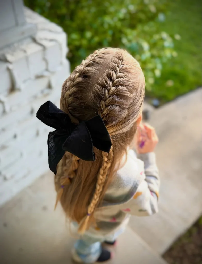 Braided Crown With Black Bow