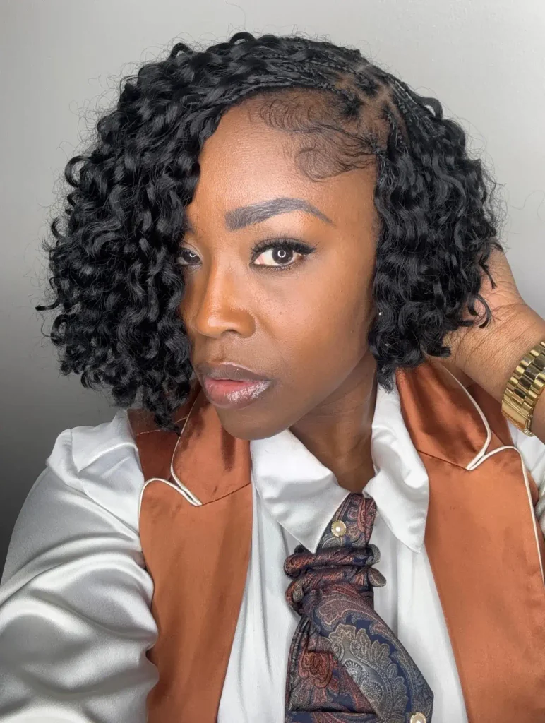 Braided Curly Bob