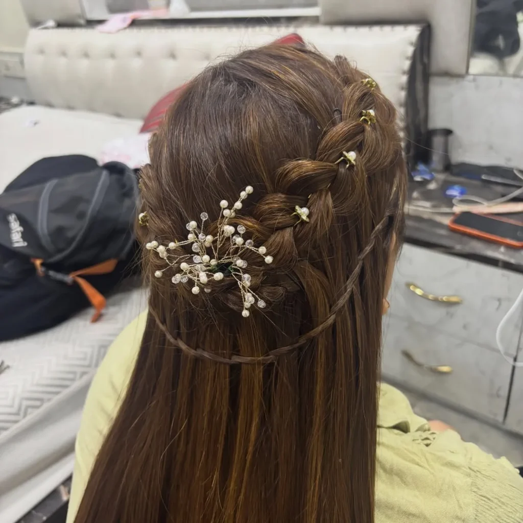 Braided Half Up Floral Piece