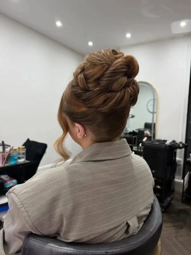 Braided High Crown Bun Updos