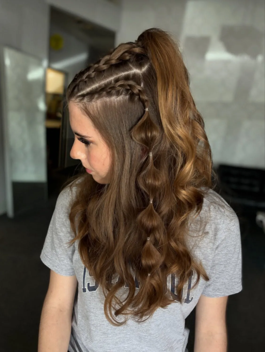 Braided High Pony Waves