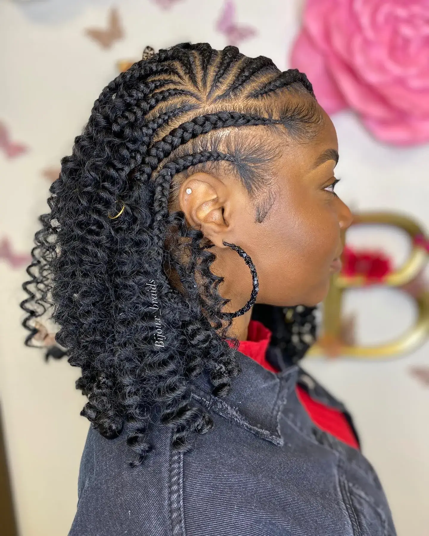 Braided Mohawk with Curls