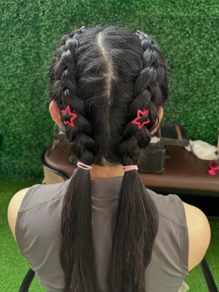 Braided Pigtail Ponytails