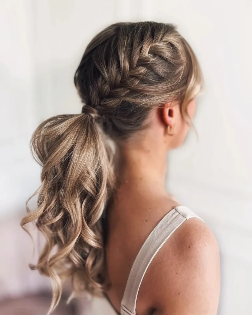 Braided Ponytail Soft Waves