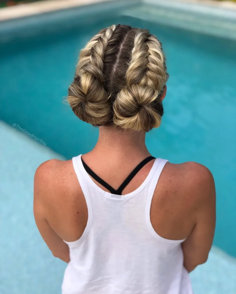 Braided Space Buns Updo