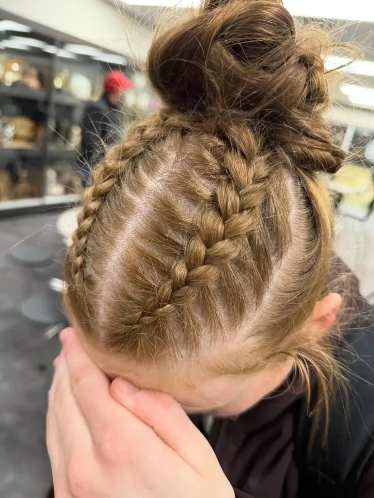 Braided Top Bun Style
