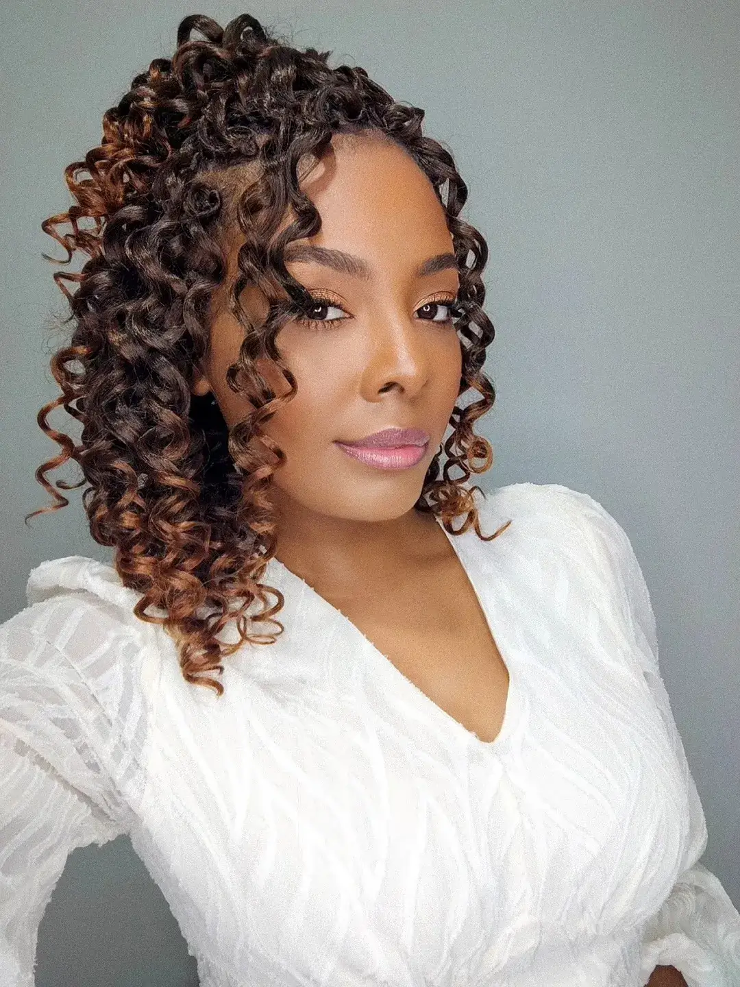 Bronzed Ringlet Side Sweep