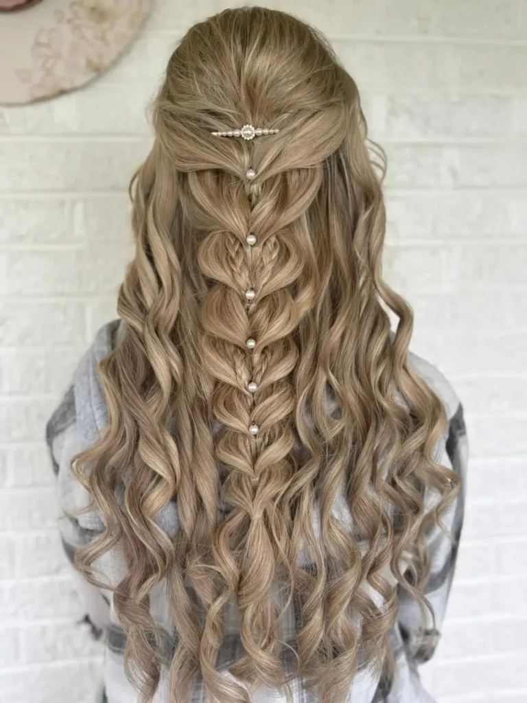 Bubble Braid Half Up Style