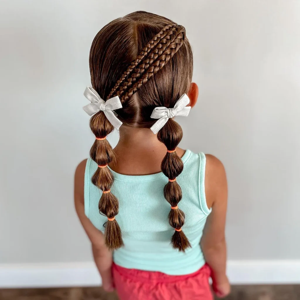 Bubble Braids With Bows