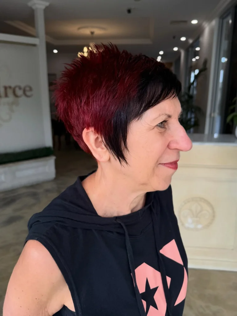 Burgundy Black Contrast Pixie