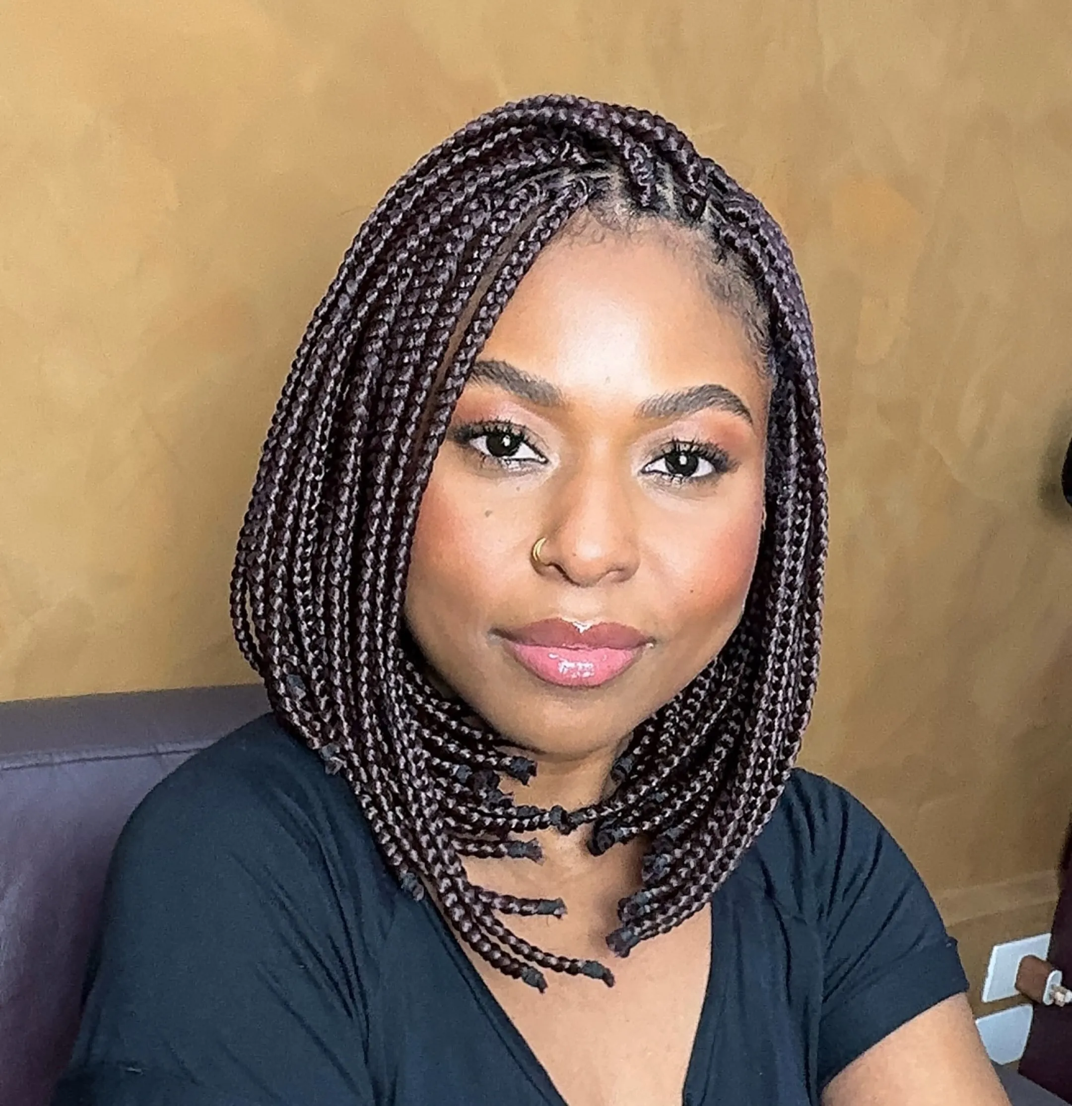 Burgundy Chin Length Box Braids