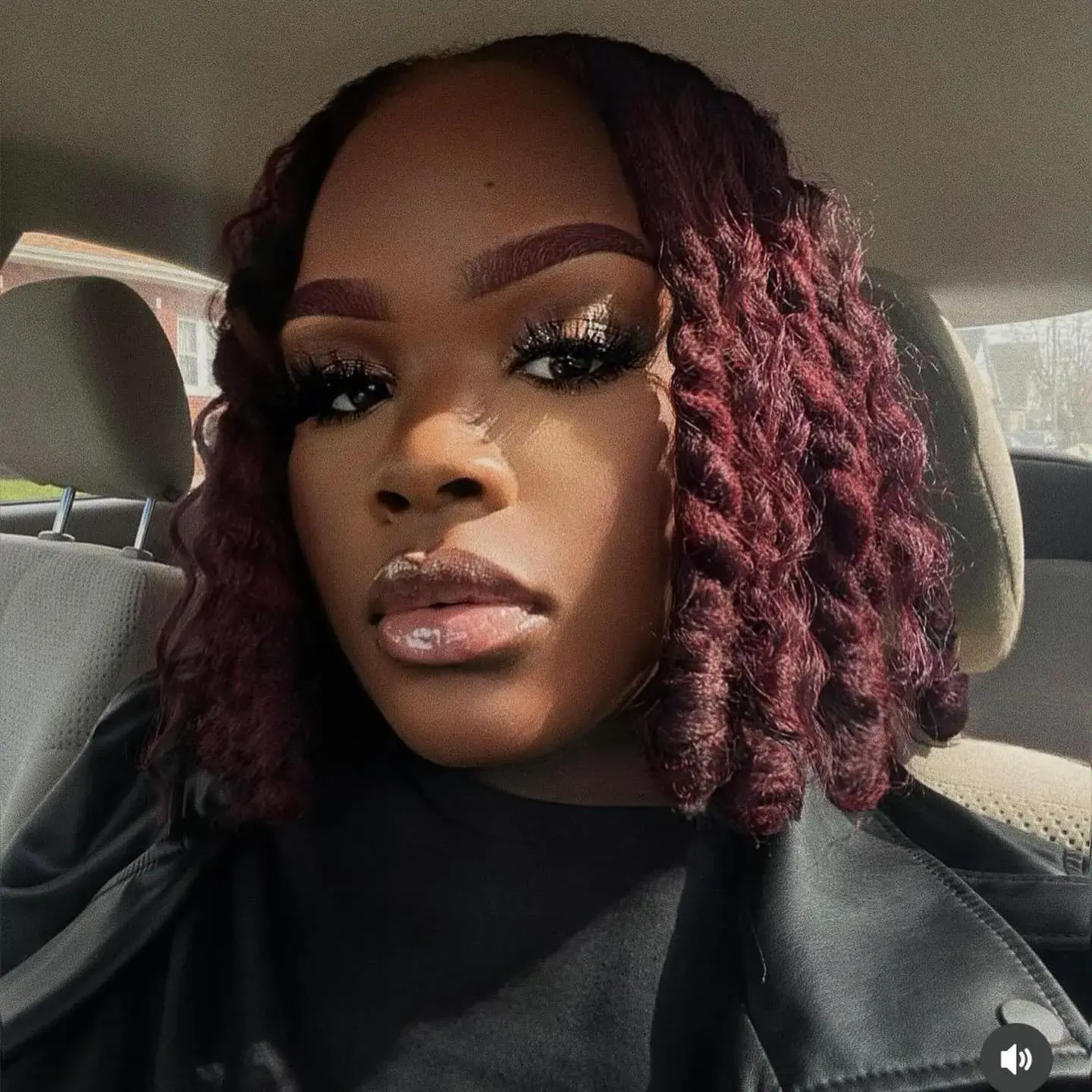 Burgundy Curly Bob