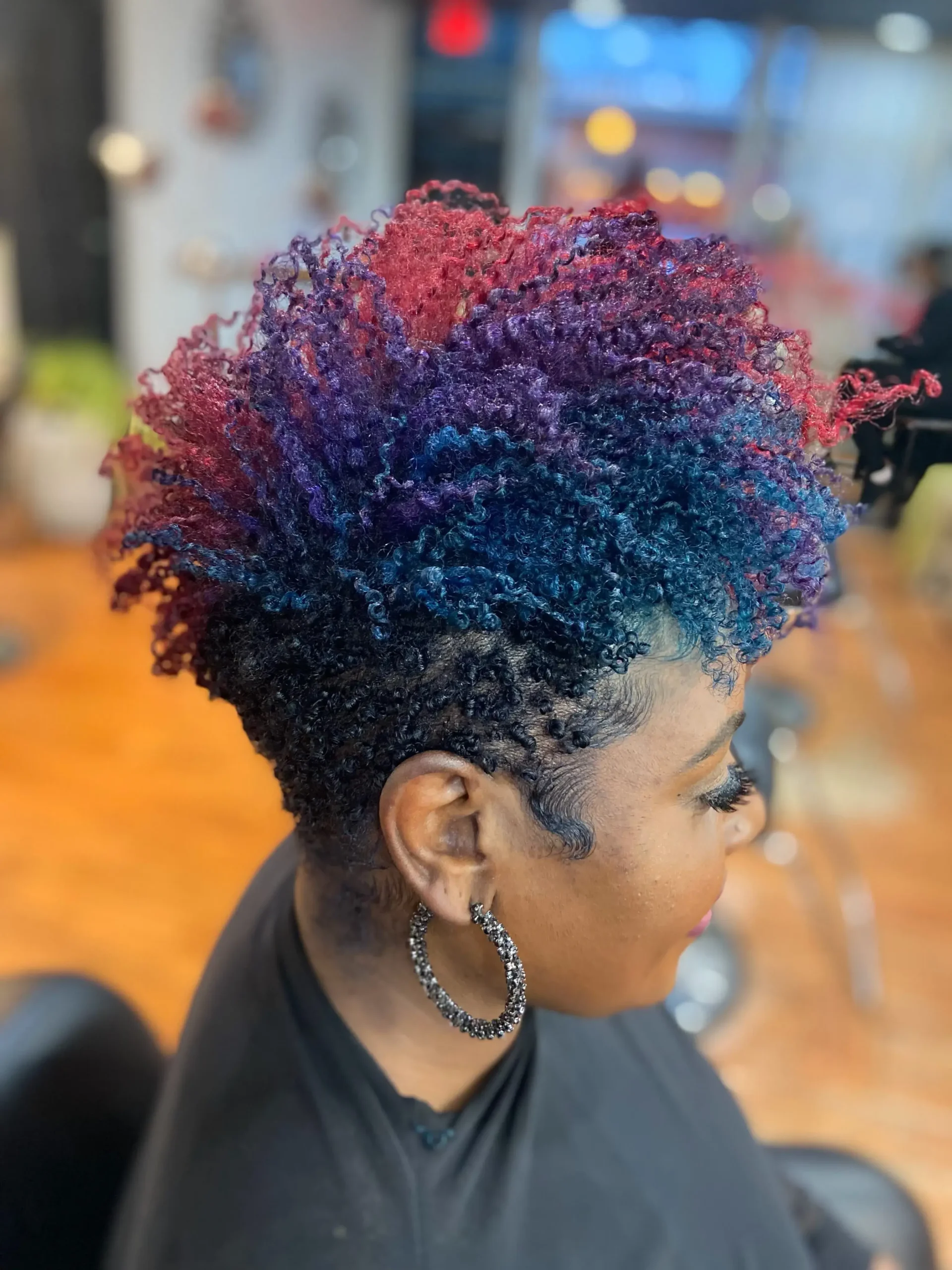 Burgundy Purple Teal Afro